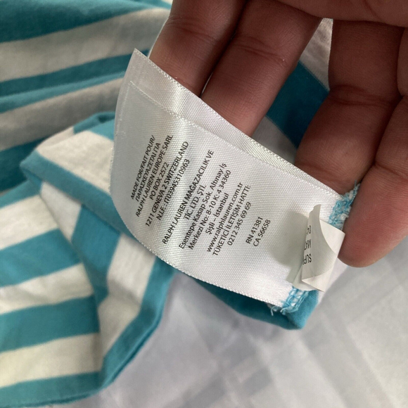 Polo Youth Ralph Lauren Stripped T-shirt Size Large Tees Short Sleeve Slim Fit - Picture 9 of 10